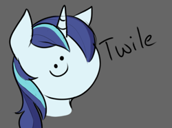 Size: 567x421 | Tagged: safe, artist:lockheart, shining armor, pony, unicorn, g4, bust, c:, faic, gray background, male, meme, portrait, simple background, smiley face, smiling, solo, stallion, twily face, woll smoth