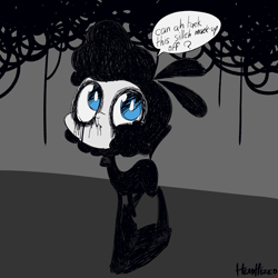 Size: 2000x2000 | Tagged: safe, artist:headhazed, pom (tfh), lamb, sheep, them's fightin' herds, community related, corpse paint, goth, high res, makeup, speech bubble