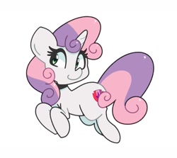 Size: 1951x1743 | Tagged: safe, artist:kindakismet, sweetie belle, pony, unicorn, g4, female, filly, foal, simple background, smiling, white background