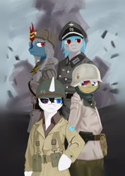 Size: 2480x3508 | Tagged: safe, artist:cunben_mapleleaf, pony, semi-anthro, arm hooves, clothes, helmet, high res, military, uniform