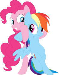 Size: 2789x3522 | Tagged: safe, artist:porygon2z, pinkie pie, rainbow dash, earth pony, pegasus, pony, g4, belly, bipedal, high res, simple background, sports, transparent background, wrestling