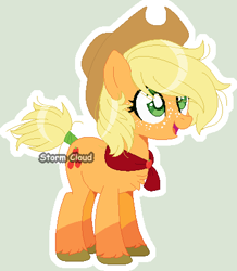 Size: 385x442 | Tagged: safe, artist:stormcloud-yt, earth pony, pony, base used, eyelashes, female, freckles, hat, mare, redesign, simple background, solo