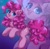 Size: 1458x1436 | Tagged: dead source, safe, artist:mysha, pinkie pie, earth pony, pony, g4, abstract background, chest fluff, cute, diapinkes, ear fluff, female, looking at you, mare, smiling, smiling at you, solo, zoom layer