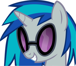 Size: 2624x2285 | Tagged: safe, artist:triox404, dj pon-3, vinyl scratch, pony, unicorn, g4, bust, female, high res, mare, simple background, smiling, solo, transparent background, vector, vinyl's glasses