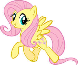 Size: 3999x3359 | Tagged: safe, artist:triox404, fluttershy, pegasus, pony, g4, may the best pet win, season 2, .svg available, female, full body, grin, high res, hooves, mare, simple background, smiling, solo, spread wings, tail, transparent background, vector, wings