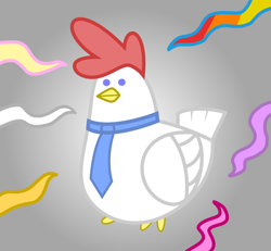 Size: 780x720 | Tagged: safe, artist:nezumiyuki, bird, chicken, hen, necktie, pun, solo, tentacles, visual pun