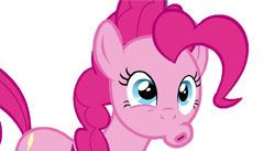 Size: 636x348 | Tagged: safe, screencap, pinkie pie, earth pony, pony, g4, female, mare, simple background, solo, white background