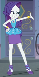 Size: 409x793 | Tagged: safe, edit, edited screencap, screencap, rarity, equestria girls, g4, my little pony equestria girls: better together, street chic, <:), belt, bracelet, clothes, cropped, cutie mark on clothes, eyeshadow, female, frilly design, geode of shielding, gold, grin, hairpin, hand on hip, hand out, jewelry, lidded eyes, magical geodes, makeup, pencil skirt, pendant, pose, rarity peplum dress, skirt, sleeveless, smiling, solo, tank top