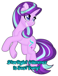 Size: 1280x1675 | Tagged: safe, artist:missbramblemele, starlight glimmer, pony, unicorn, g4, best pony, cute, ear fluff, eye clipping through hair, eyebrows, eyebrows visible through hair, female, frog (hoof), glimmerbetes, grin, heart, hoof heart, hooves, horn, mare, rearing, simple background, smiling, solo, sparkly eyes, stars, tail, text, transparent background, underhoof, wingding eyes