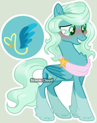 Size: 1174x1487 | Tagged: safe, artist:stormcloud-yt, oc, oc only, oc:starflight, pegasus, pony, base used, blushing, clothes, feathered fetlocks, female, grin, mare, offspring, parent:sky stinger, parent:vapor trail, parents:vaporsky, pegasus oc, scarf, simple background, smiling, solo