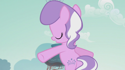 Size: 1280x720 | Tagged: safe, screencap, diamond tiara, earth pony, pony, crusaders of the lost mark, g4, season 5, bipedal, butt, diamond buttiara, female, filly, foal, plot, solo