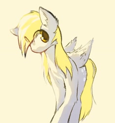 Size: 1535x1641 | Tagged: safe, artist:manicpanda, derpy hooves, pegasus, pony, g4, cute, derpabetes, female, folded wings, mare, simple background, solo, wings