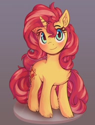 Size: 1861x2431 | Tagged: safe, artist:katakiuchi4u, sunset shimmer, pony, unicorn, g4, chest fluff, cloven hooves, cute, ear fluff, female, freckles, high res, leg fluff, mare, peppered bacon, shimmerbetes, solo
