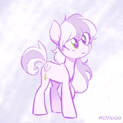 Size: 2048x2048 | Tagged: safe, artist:pfeffaroo, oc, oc only, oc:lavender spring, earth pony, pony, digital art, high res, simple background, solo, tail, two toned mane, two toned tail