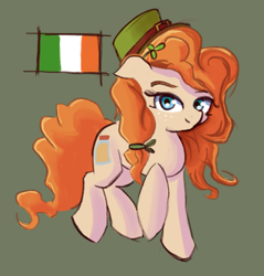 Size: 1595x1668 | Tagged: safe, artist:solid shrimp, pear butter, earth pony, pony, g4, clover, holiday, ireland, irish, saint patrick's day, solo