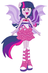 Size: 378x572 | Tagged: safe, artist:note-presto-pony, twilight sparkle, equestria girls, g4, bare shoulders, disguise, disguised siren, simple background, sirenified, sleeveless, solo, species swap, strapless, twilight siren, twilight sparkle (alicorn), white background