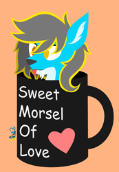 Size: 1796x2595 | Tagged: safe, artist:samsailz, oc, oc only, pony, wolf, :p, commission, cup, cup of pony, cute, micro, solo, tongue out, ych result