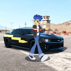 Size: 768x768 | Tagged: safe, artist:thatradhedgehog, edit, edited screencap, flash sentry, equestria girls, g4, car, chevrolet camaro, flash sentry's car, game screencap, need for speed, need for speed payback