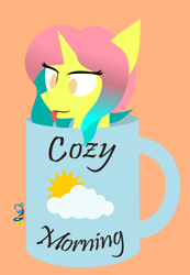 Size: 1796x2595 | Tagged: safe, artist:samsailz, oc, oc only, pony, unicorn, :p, commission, cup, cup of pony, cute, micro, solo, tongue out, ych result