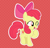 Size: 2830x2727 | Tagged: safe, artist:squipycheetah, apple bloom, earth pony, pony, g4, adorabloom, alternate cutie mark, cute, female, filly, foal, happy, high res, one eye closed, outline, raised hoof, simple background, smiling, solo, the cmc's cutie marks, white outline