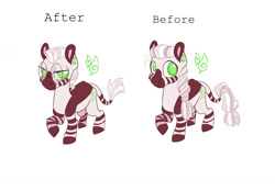 Size: 1280x889 | Tagged: safe, artist:viodacreator, oc, oc only, oc:punnet leaf, hybrid, zony, colt, foal, glasses, interspecies offspring, male, offspring, parent:big macintosh, parent:zecora, parents:macora, redesign, simple background, solo, white background