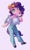 Size: 2464x4096 | Tagged: safe, artist:saxopi, pipp petals, pegasus, semi-anthro, g5, arm hooves, beads, bow, bracelet, casual clothing, clothes, female, hair bow, heart-shaped hooves, high res, hoof on cheek, hoof shoes, jeans, jewelry, looking at you, pants, partially open wings, purple background, shirt, shoulderless, simple background, solo, standing, t-shirt, underhoof, wings