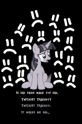 Size: 2000x3000 | Tagged: safe, artist:wardex101, twilight sparkle, alicorn, pony, g4, black background, crying, depressed, discorded, discorded twilight, high res, sad, sad face, simple background, solo, text, twilight sparkle (alicorn), twilight tragedy