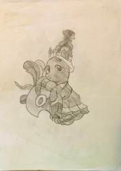 Size: 1864x2631 | Tagged: safe, meadowbrook, earth pony, pony, g4, cute, drawing, female, healer's mask, mare, mask, meadowcute, photo, sketch, solo, traditional art