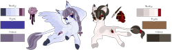 Size: 2088x618 | Tagged: safe, artist:xxgaea, inky rose, raven, pegasus, pony, unicorn, g4, duo, duo female, female, mare, simple background, transparent background