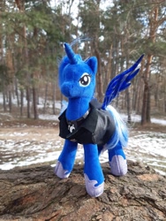 Size: 3456x4608 | Tagged: safe, princess luna, alicorn, pony, g4, clothes, forest, irl, jacket, photo, plushie