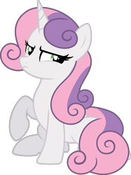 Size: 3768x5046 | Tagged: safe, artist:kojibiose, sweetie belle, pony, unicorn, g4, absurd resolution, female, mare, older, older sweetie belle, raised hoof, simple background, sitting, solo, sweetie belle is not amused, transparent background, unamused, vector