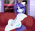 Size: 840x756 | Tagged: safe, artist:etter, rarity, pony, unicorn, g4, alternate hairstyle, cafe, chest fluff, couch, ear fluff, fluffy, looking at you, new hairstyle, sitting, solo