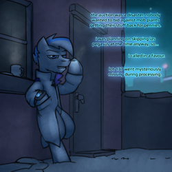 Size: 800x800 | Tagged: safe, artist:captainhoers, oc, oc only, oc:throttle track, earth pony, pony, the sunjackers, bipedal, bipedal leaning, cigarette, cyberpunk, leaning, male, smoking