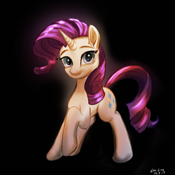 Size: 4096x4096 | Tagged: safe, artist:leoliu0491, rarity, pony, unicorn, g4, black background, female, looking at you, mare, simple background, smiling, solo, standing