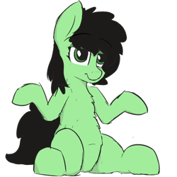 Size: 1026x1026 | Tagged: safe, artist:coffeeponee, oc, oc only, oc:filly anon, female, filly, foal, mare, png, shrug, simple background, sitting, solo, transparent background, unamused