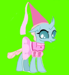 Size: 720x783 | Tagged: safe, artist:darlycatmake, ocellus, changeling, g4, clothes, dress, dressup, green background, green screen, happy, hennin, looking at you, needs more saturation, princess, simple background, smiling, smiling at you, solo