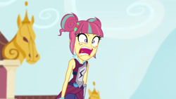 Size: 3410x1920 | Tagged: safe, screencap, sour sweet, equestria girls, g4, my little pony equestria girls: friendship games, angry, canterlot high, female, high res, open mouth, sleeveless, solo, sour rage