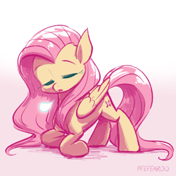 Size: 2048x2048 | Tagged: safe, artist:pfeffaroo, fluttershy, pegasus, pony, g4, cute, daaaaaaaaaaaw, eyes closed, high res, shyabetes, solo, tired