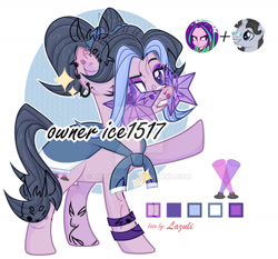 Size: 1280x1192 | Tagged: safe, artist:hoochuu, artist:mint-light, aria blaze, jet set, oc, earth pony, pony, equestria girls, g4, abstract background, base used, clothes, earth pony oc, fusion, raised hoof, reference sheet, screencap reference, simple background, tattoo, white background