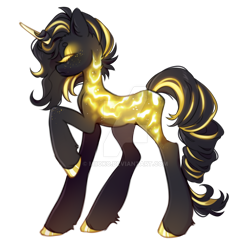 Size: 1024x996 | Tagged: safe, artist:miioko, oc, oc only, pony, unicorn, deviantart watermark, female, hoof polish, horn, mare, obtrusive watermark, raised hoof, simple background, solo, transparent background, unicorn oc, watermark