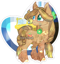 Size: 1253x1335 | Tagged: safe, artist:stormcloud-yt, oc, oc only, earth pony, pony, base used, chest fluff, earth pony oc, looking back, offspring, parent:applejack, parent:trouble shoes, parents:troublejack, simple background, transparent background