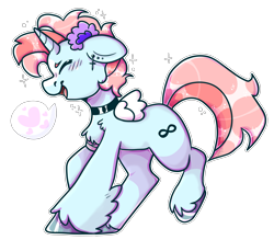 Size: 4785x4199 | Tagged: safe, artist:pinkalotl, oc, oc only, oc:candy, alicorn, pony, choker, cute, flower, fluffy, happy, horn, piercing, pink hair, simple background, small wings, soft, solo, transparent background, wings