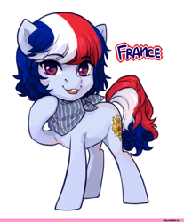 Size: 811x981 | Tagged: artist needed, safe, pony, france, nation ponies, ponified, simple background, solo, white background