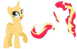 Size: 635x403 | Tagged: safe, artist:firestarartist, sunset shimmer, alicorn, pony, g4, alicornified, base, race swap, shimmercorn, simple background, solo, white background