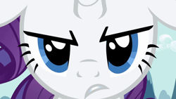 Size: 1920x1080 | Tagged: safe, screencap, rarity, pony, unicorn, boast busters, g4, season 1, close-up, female, floppy ears, it is on, looking at you, mare, narrowed eyes, reaction image, solo, this will end in competition