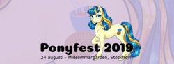 Size: 720x264 | Tagged: artist needed, safe, oc, oc only, oc:inga, 2019, mascot, ponyfest (sweden), sweden