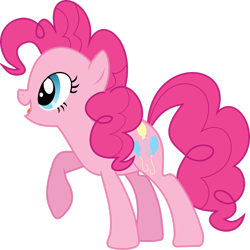 Size: 2449x2449 | Tagged: safe, artist:anonimowybrony, pinkie pie, earth pony, pony, g4, .svg available, 2015, female, full body, high res, hooves, mare, open mouth, open smile, raised hoof, simple background, smiling, solo, standing, tail, transparent background, vector