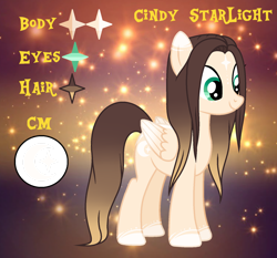 Size: 1280x1191 | Tagged: safe, artist:cindystarlight, oc, oc:cindy, pegasus, pony, female, mare, reference sheet, solo