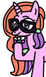 Size: 600x1000 | Tagged: safe, artist:jadeharmony, oc, oc only, oc:chemical sunshine, alicorn, pony, icey-verse, alicorn oc, female, glasses, horn, magical lesbian spawn, mare, offspring, parent:luster dawn, parent:potion nova, parents:lusternova, raised hoof, simple background, solo, transparent background, wings