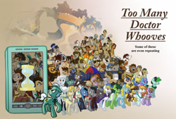 Size: 1024x692 | Tagged: safe, artist:fhoenox, doctor whooves, time turner, earth pony, pony, doctor whooves and assistant, equestria girls, g4, box, crossover, docs in a box, doctor who, doctor whooves adventures, hourglass, in a box, phone, pony in a box, silhouette, tardis, the 25 doctors, umbrella